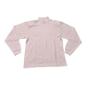 Vintage Tarazzia Sports Pink Turtle Neck Shoulder Pad Long Sleeve Sweatshirt Top